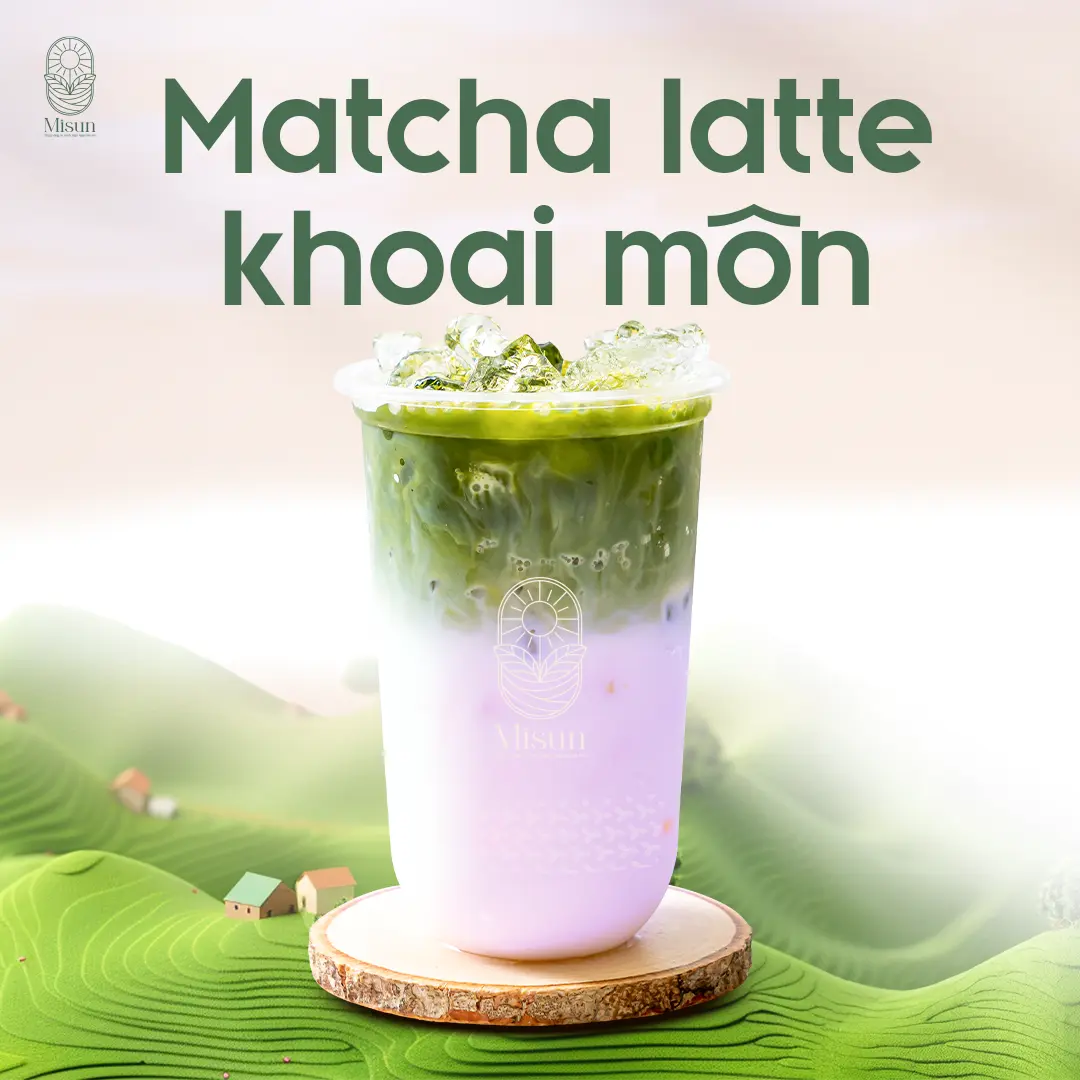 Hình ảnh Matcha latte khoai môn