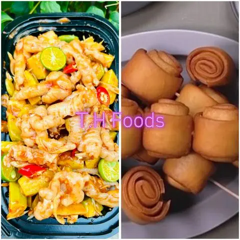 Hình ảnh Chân Gà Rút Xương Sốt Thái Vừa + 8 Bánh Bao Bự