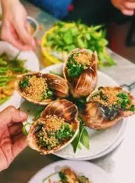 Hình ảnh ốc khế nướng mỡ hành