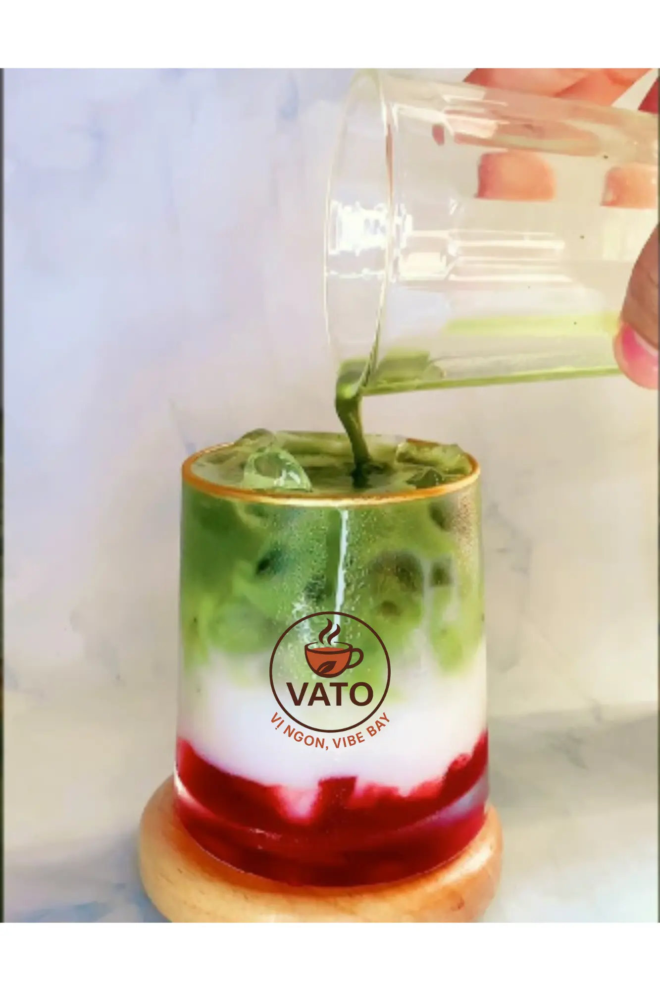 Hình ảnh Matcha latte dâu