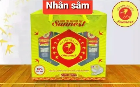 Hình ảnh Hộp 6 Hũ Yến Sào SUNNEST Nhân Sâm 20% (Có Lát Nhân Sâm) Lọ Thủy Tinh ( 70ml x 6 Hũ) Cao Cấp Chính