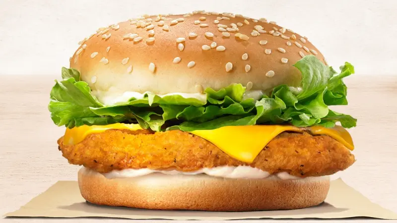 Hình ảnh Hamburger gà,phô mai 