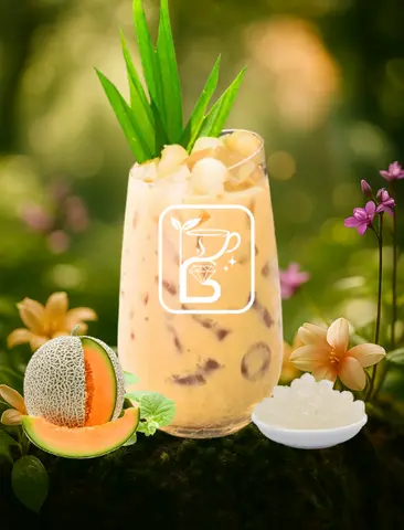 Hình ảnh Trà sữa dưa lưới vàng