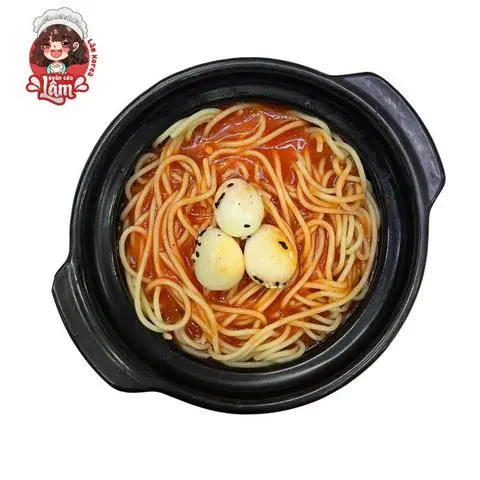 Hình ảnh Mì Ý trộn trứng cút sốt Hàn Quốc 