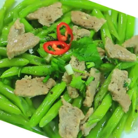 Hình ảnh Cơm đậu ve xào thịt
