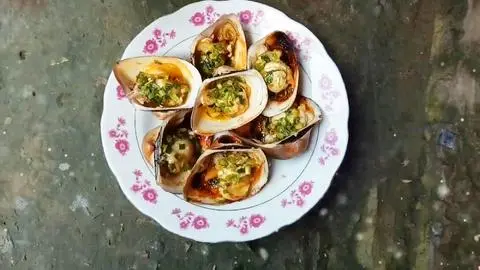 Hình ảnh sò sữa nướng mỡ hành 