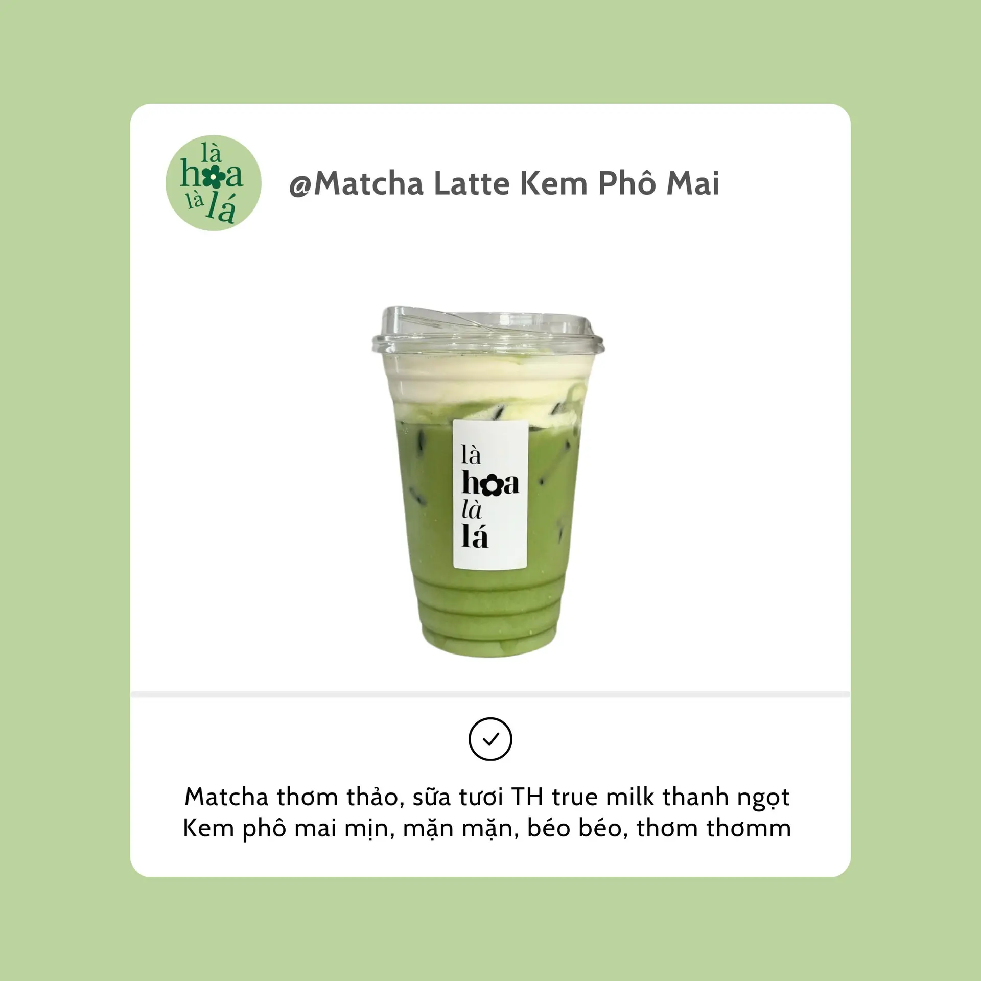 Hình ảnh Matcha Latte Kem Phô Mai
