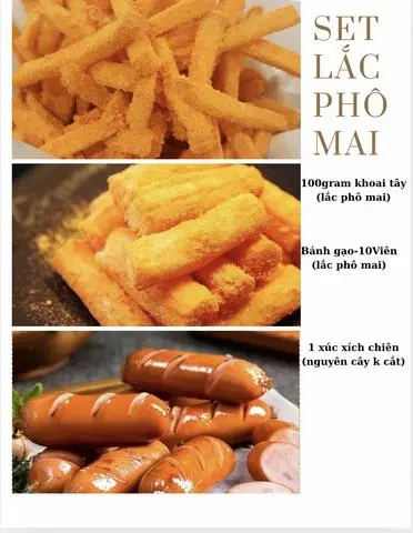 Hình ảnh Set Lắc Phô Mai (100gr khoai tây +bánh gạo +1 xx nguyên cây)