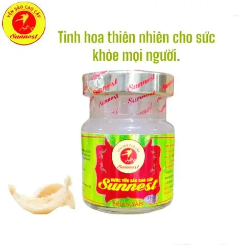 Hình ảnh Lẻ 1 Hũ Yến Sào SUNNEST Nhân Sâm 20% (Có Lát Nhân Sâm) Lọ Thủy Tinh 70ml