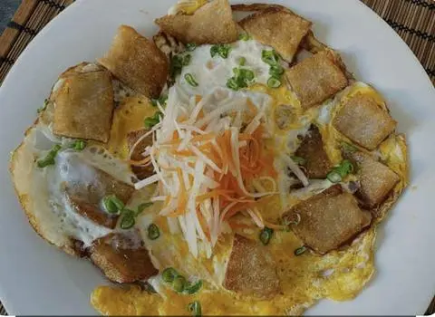 Hình ảnh Bột môn chiên không trứng (chiên dầu, ăn chay được)