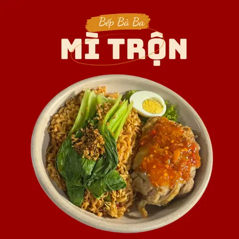 Hình ảnh Mì trộn gà áp chảo sốt cay