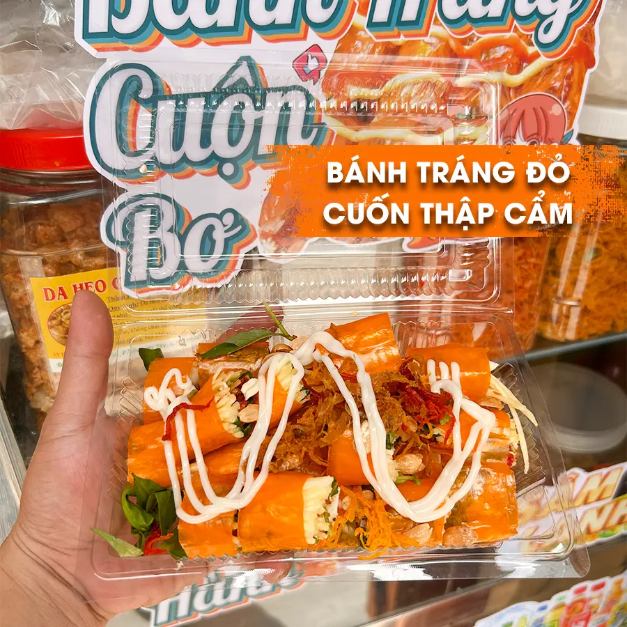 Hình ảnh Bánh Tráng Đỏ Cuốn Thập Cẩm