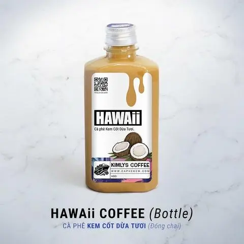 Hình ảnh Hawaii - cà phê kem cốt dừa tươi - chai 330ml