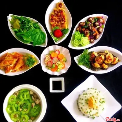 Hình ảnh Combo Cơm đậu hủ kho nấm chay - Canh chua bạc hà