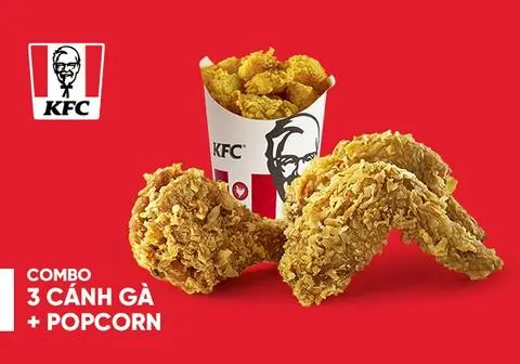 Hình ảnh Combo: 2 cánh gà chiên xù + 1 Coca+ khoai tây