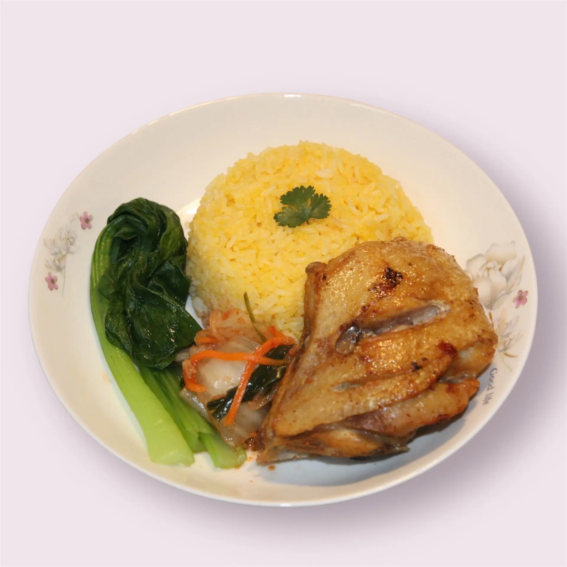 Hình ảnh Cơm gà má đùi chiên giòn