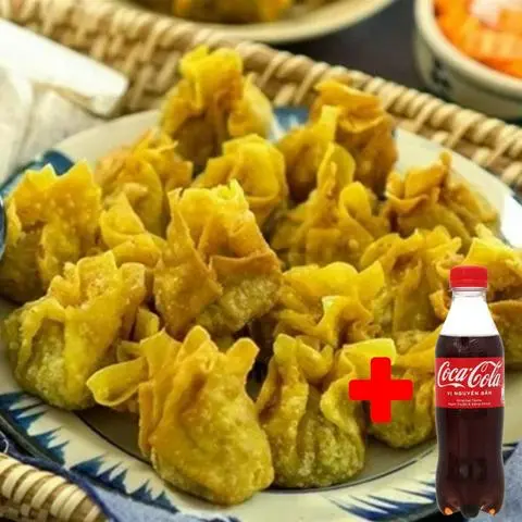Hình ảnh Combo 24 Hoành Thánh Chiên + Coca