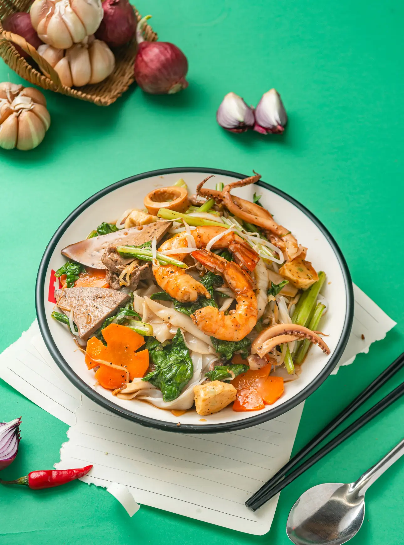 Hình ảnh Hủ tiếu xào thập cẩm ( không gan)