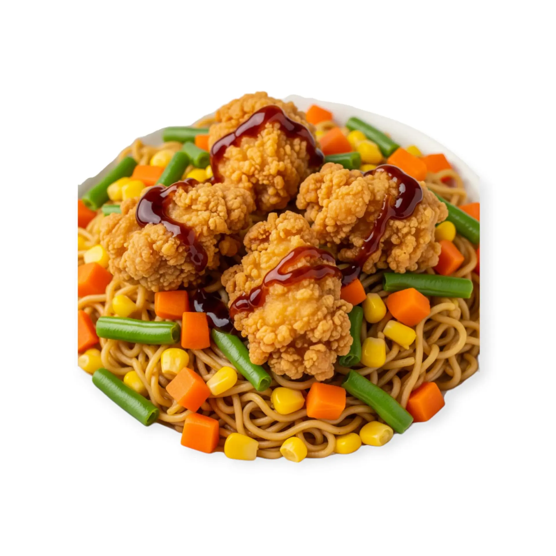 Hình ảnh Mì Trộn Gà Rán Sốt Teriyaki Ngon