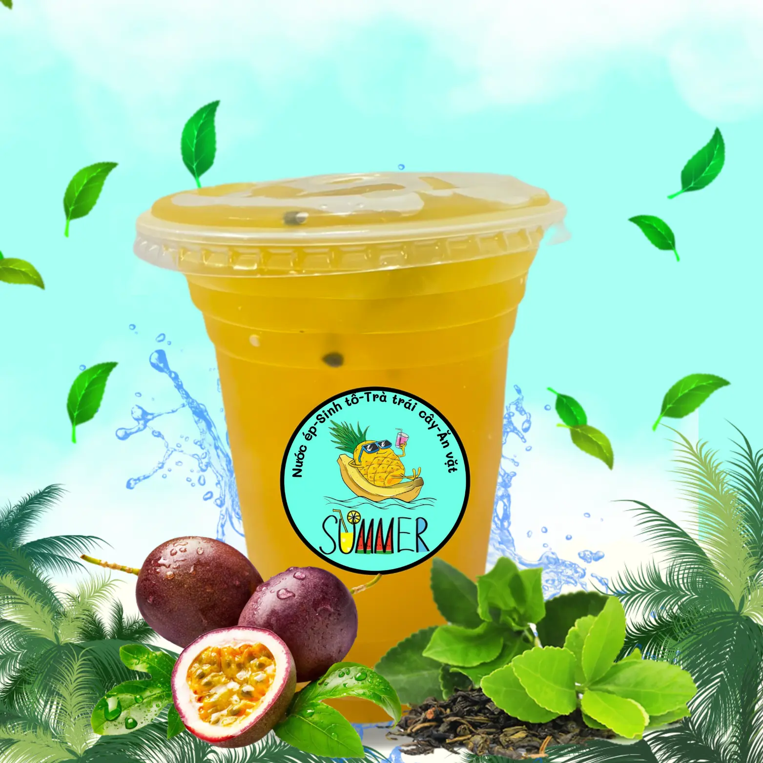 Hình ảnh Trà Chanh Dây ( Chanh Leo ) Ly 1000ml 