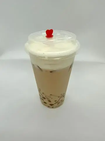 Hình ảnh Trà sữa trân châu thạch dừa kem phô mai - Sweet Cheese Bubble & Coconut Jelly Milk Tea - 甜芝士双Q珍珠奶茶