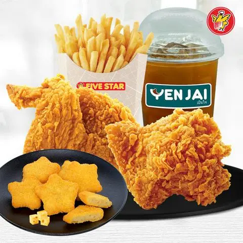 Hình ảnh 2 Gà Giòn + Nugget Cheese + Khoai Tây + Trà Chanh