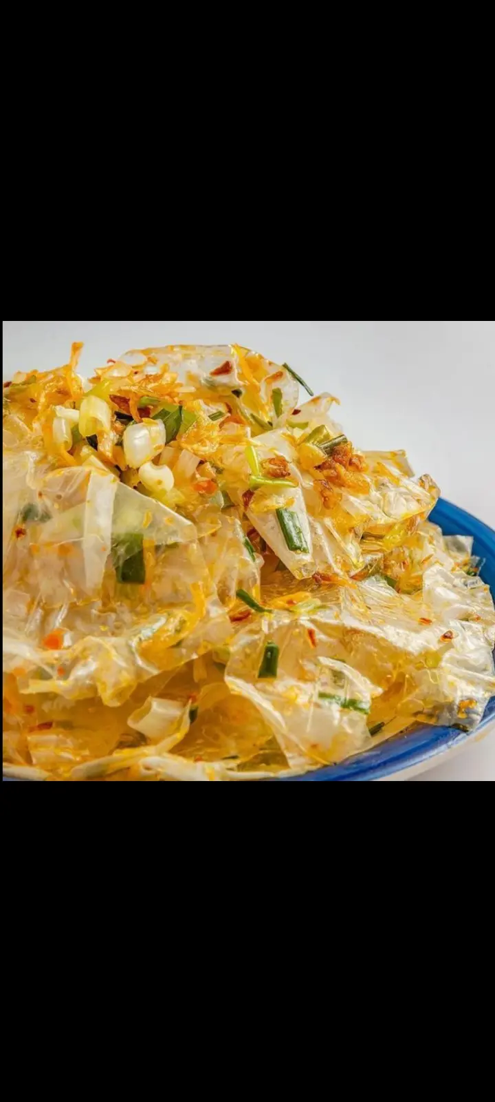 Hình ảnh bánh tráng dẻo trộn sa tế mỡ hành (bánh tráng phơi sương)