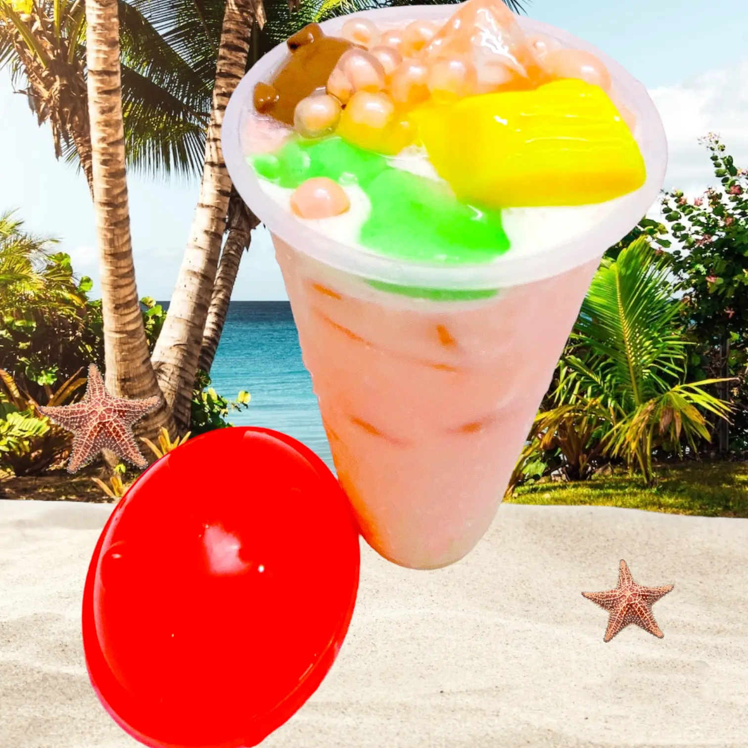 Hình ảnh Trà Sữa Hoa Anh Đào, Pudding, Ngọc Trai Hồng (700ml)