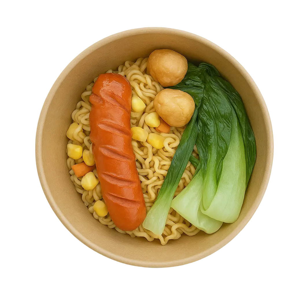 Hình ảnh Mì trộn Indomie xúc xích