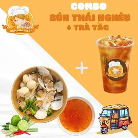 Hình ảnh Combo bún thái Nghêu + trà tắc