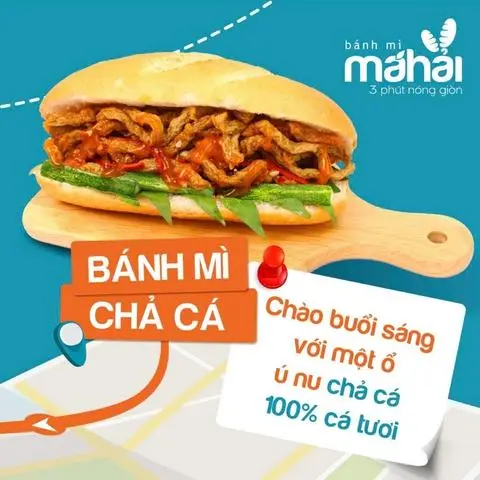 Hình ảnh Bánh mì chả cá Sợi