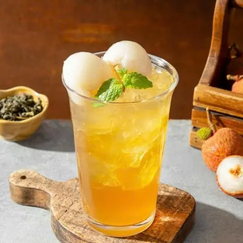Hình ảnh trà vải trân châu 