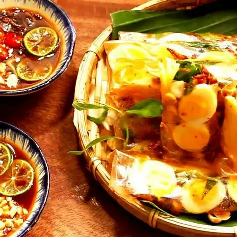 Hình ảnh Bánh tráng cuốn chấm 