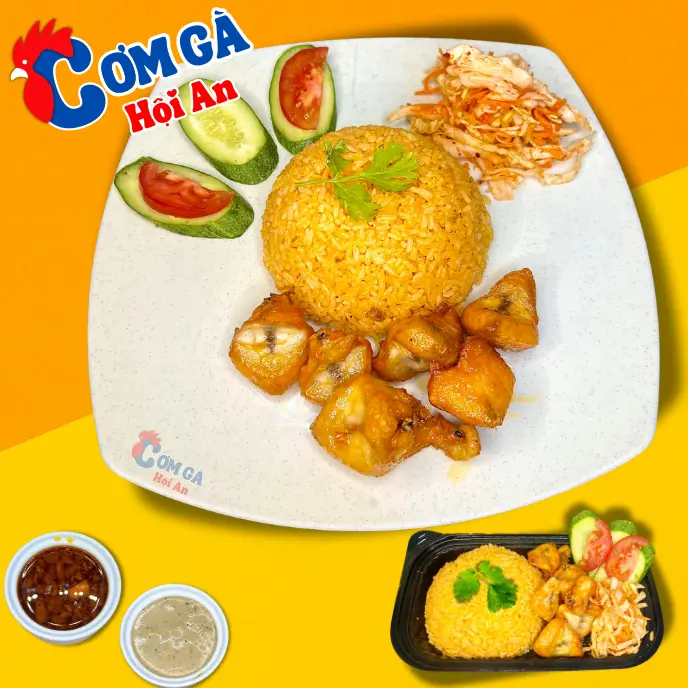 Hình ảnh Cơm phao câu gà tiềm chiên mắm tỏi