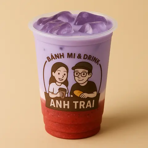 Hình ảnh Khoai môn latte vị dâu
