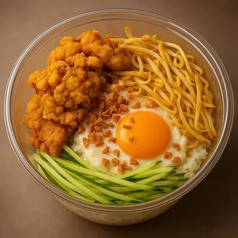 Hình ảnh Cơm gà rán trứng chiên (không xương) 