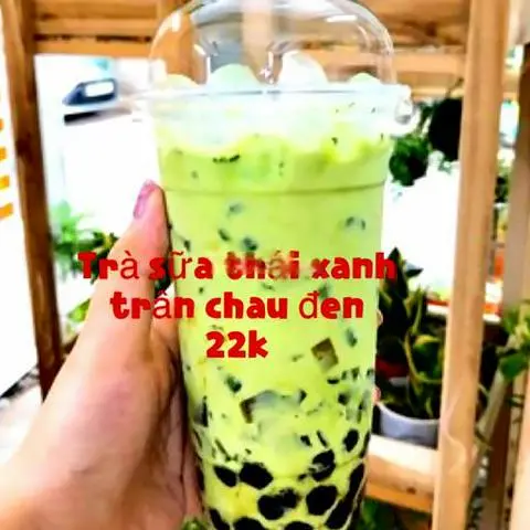 Hình ảnh Trà sữa thái xanh trân châu đen