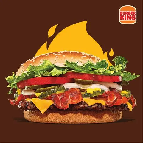 Hình ảnh Burger Whopper Bò Phô Mai Thịt Xông Khói Xốt BBQ