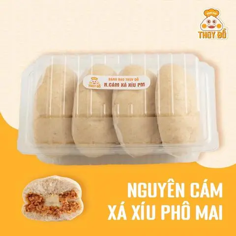 Hình ảnh Bánh bao Nguyên cám xá xíu phô mai - HỘP 4 CHIẾC (KHÁCH TỰ HẤP NÓNG)
