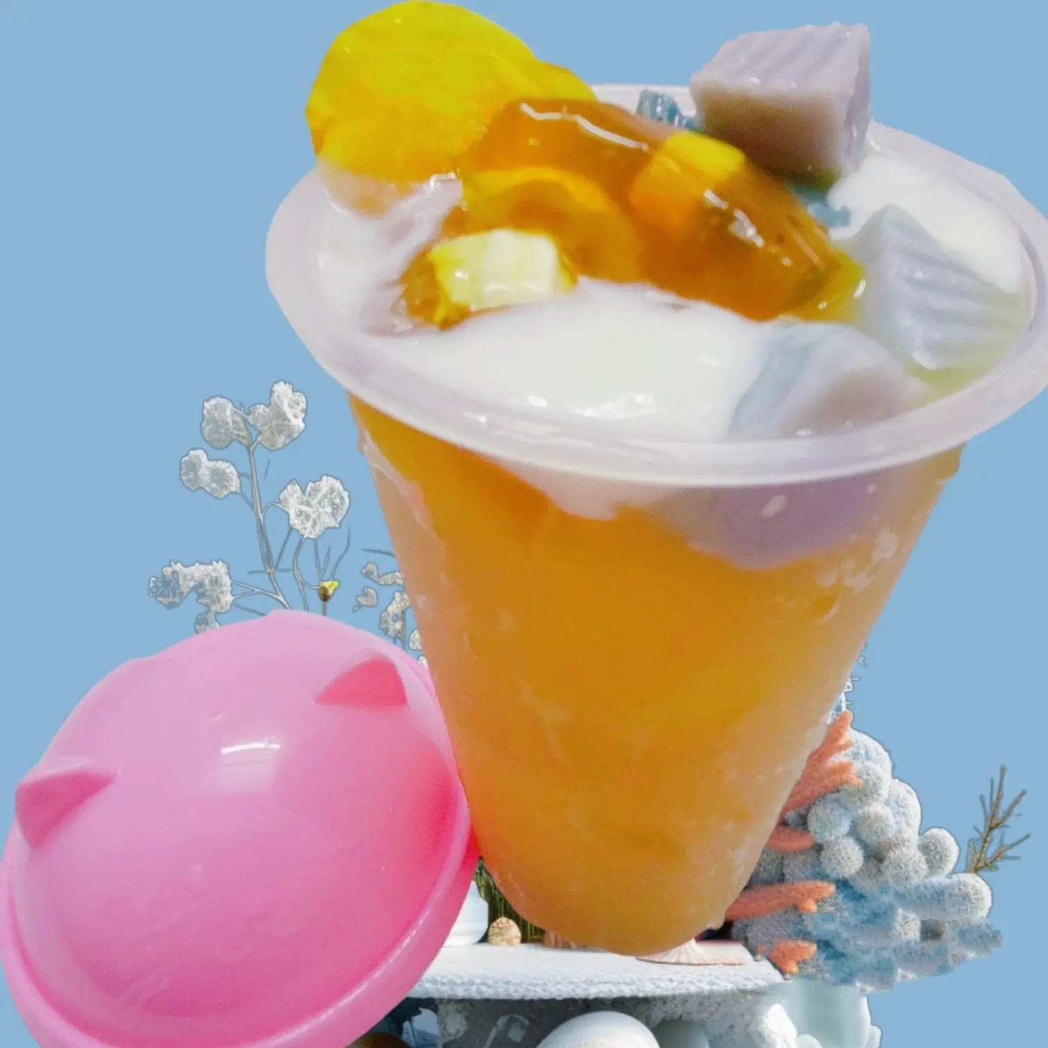 Hình ảnh Trà Sữa Bí Đao, Kem Cheese Matcha Dừa, Khúc Bạch, Thạch Phô Mai (Hoặc Thạch Trứng) (700ml)