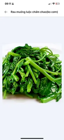 Hình ảnh Rau muống luộc chấm chao(ko cơm)