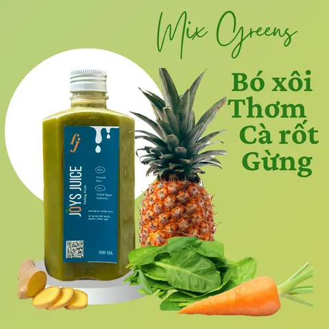 Hình ảnh Mix. Ép Bó xôi - Thơm - Cà rốt (Gừng)