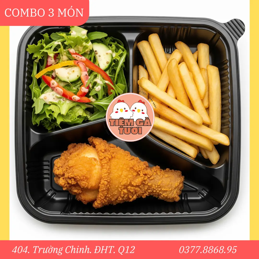 Hình ảnh COMBO ĐÙI GÀ+KHOAI CHIÊN+SALAD