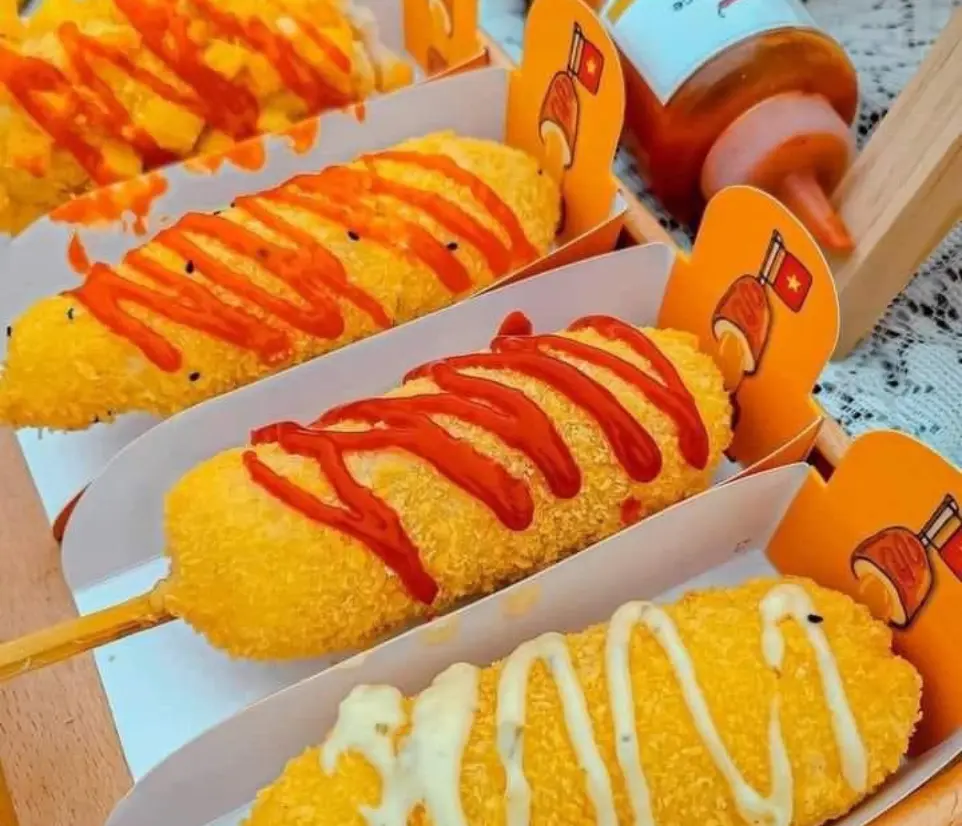 Hình ảnh Mì Trộn Hot Dog phô mai Hàn Quốc  