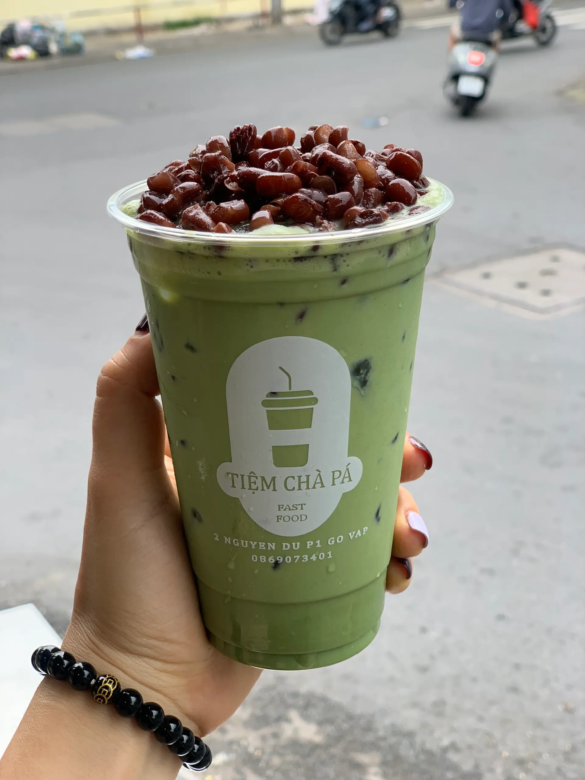 Hình ảnh Matcha latte đậu đỏ