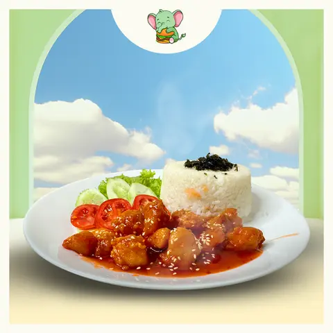 Hình ảnh Cơm Gà Viên Sốt