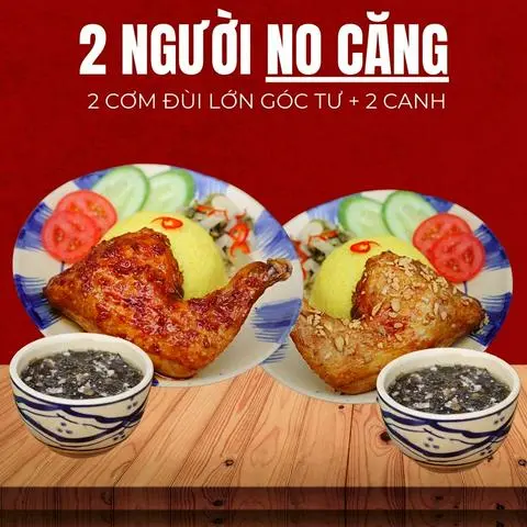 Hình ảnh Combo 2 Người (2 Cơm Gà Delichi Đùi Lớn Góc Tư+ 2 Canh)