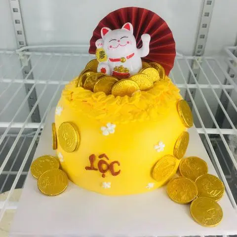 Hình ảnh Bánh Kem hủ vàng mèo thần tài 