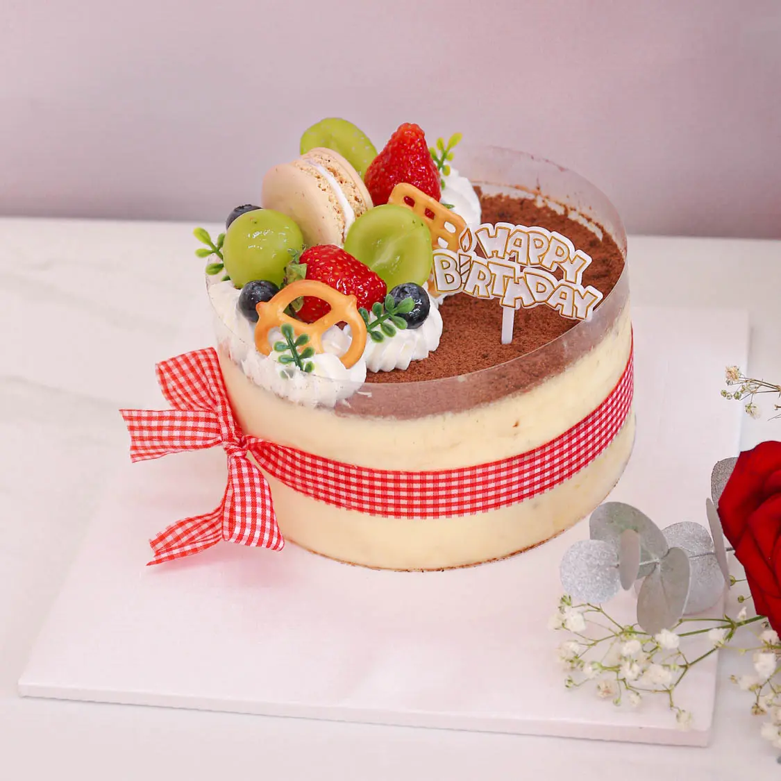 Hình ảnh Bánh Tiramisu Nơ Hồng Xinh - Size 14cm
