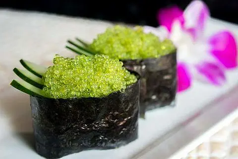 Hình ảnh Trứng cá chuồn vị wasabi xanh